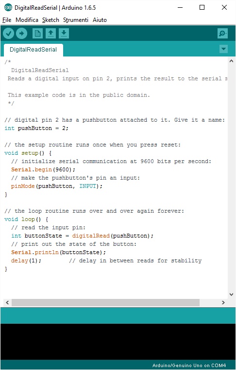 arduino esempio pulsante