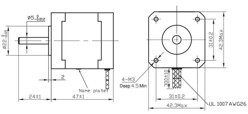 Motore Passo Passo - NEMA 17 - 4V 200spr 3,2Kg-cm