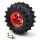 Ruote in gomma 120x60mm Monster Truck - mozzi da 4mm - Rosso (coppia)