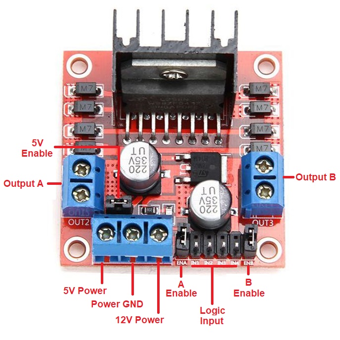 5 Moduli Driver L298N Dual H-Bridge Per Motori Passo-passo E DC, Per Arduino
