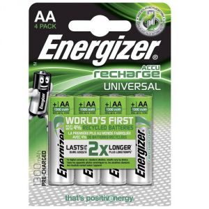 Batterie Stilo AA R6 NiMh Ricaricabili 1.2V 1300mAh Energizer (Blister da 4 pz)