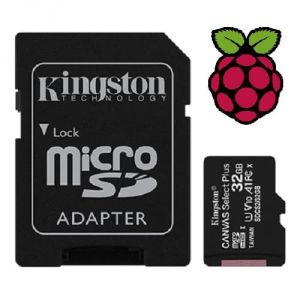 Scheda microSD da 32GB con Raspberry Pi OS precaricato