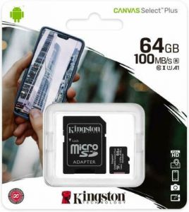 Micro SDHC Classe 10 Kingston 64 GB con adattatore